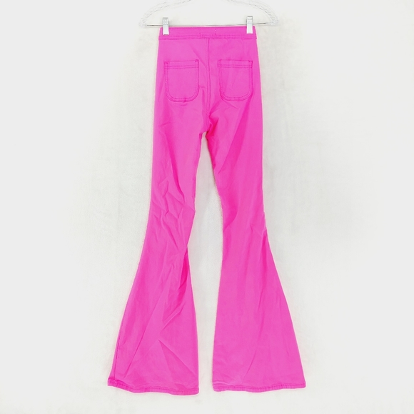 Swank a Posh Major High Rise Flare Stretchy  Barbie Core Pink Jeans P6934 - Picture 4 of 7